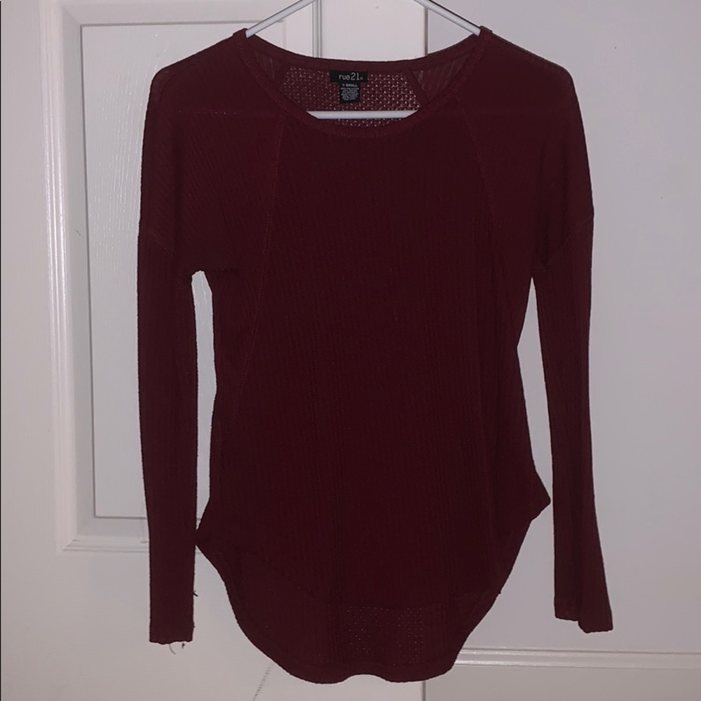 Burgundy long sleeve shirt